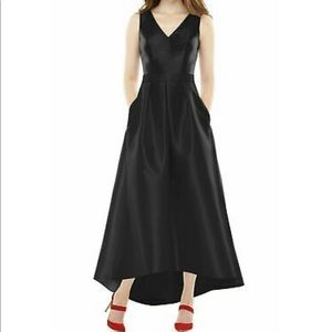 Alfred Sung  high low satin twill Black dress sz 16